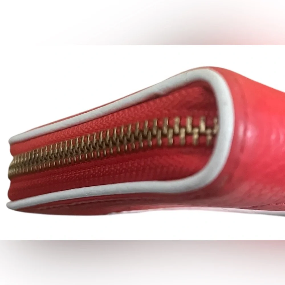 kate spade Red and White Zip-Around Tassel Wallet - Picture 10 of 10